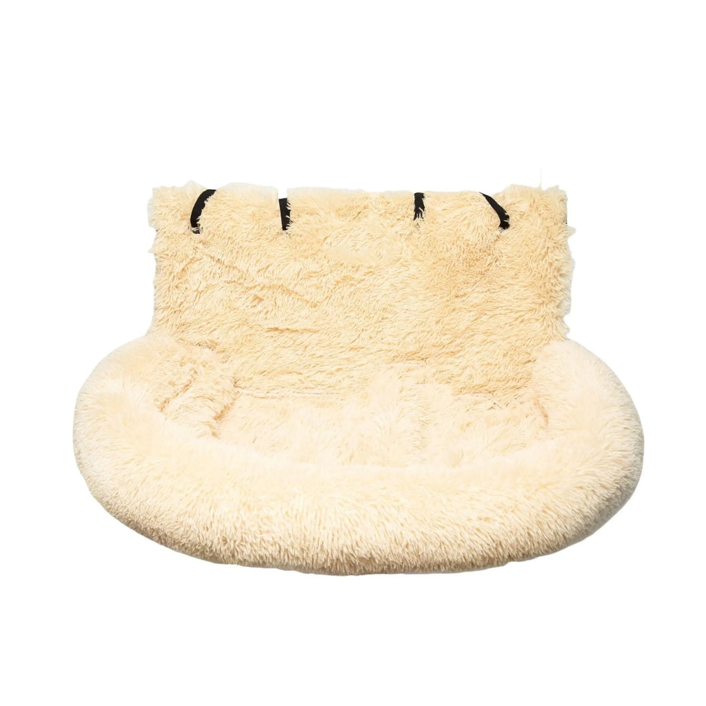 Winter thicken thermal vehicle pet mat in cloth fabric showing dark grey and beige colour options