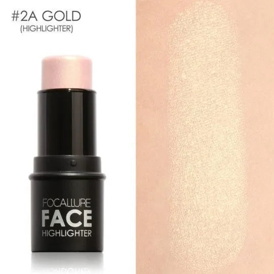 Four makeup stick highlighters in shades A, B, C, D for face contouring and cheekbone definition.