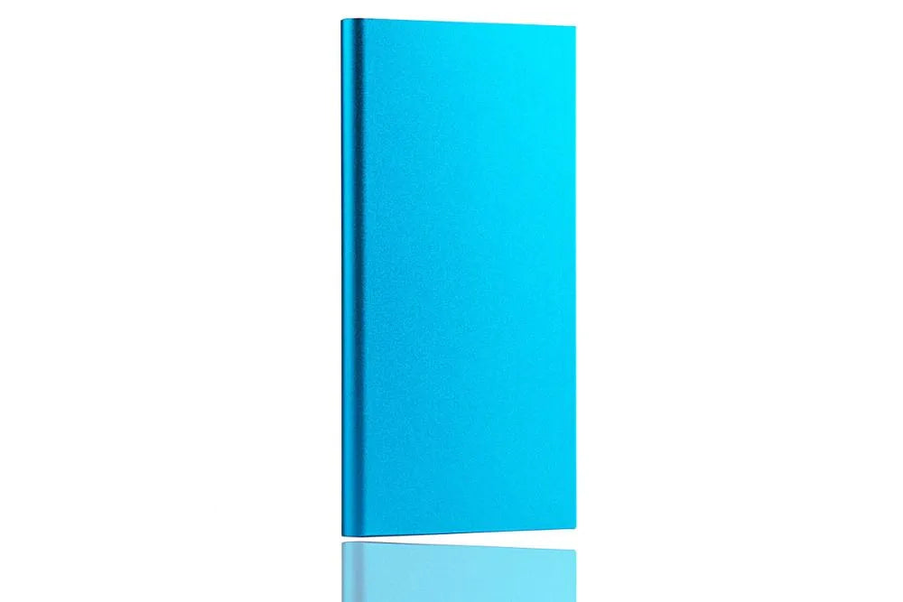 Alloy power bank with multi U port output in black, compact rectangular shape