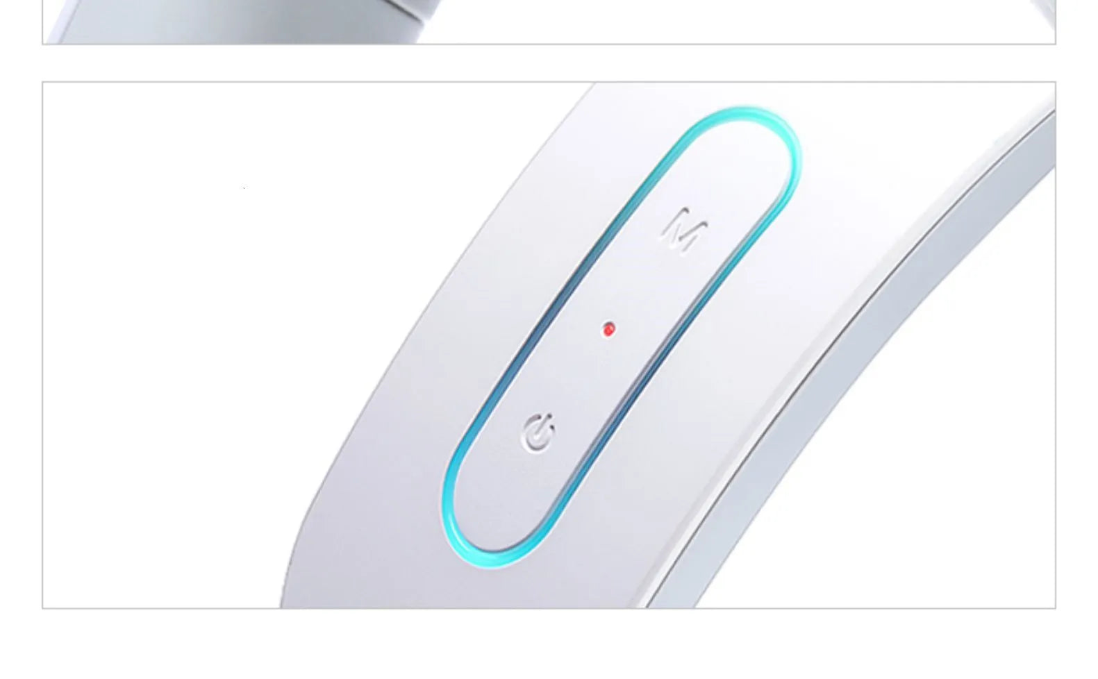 White electric acupressure massager for back neck shoulder pain with control buttons and USB port