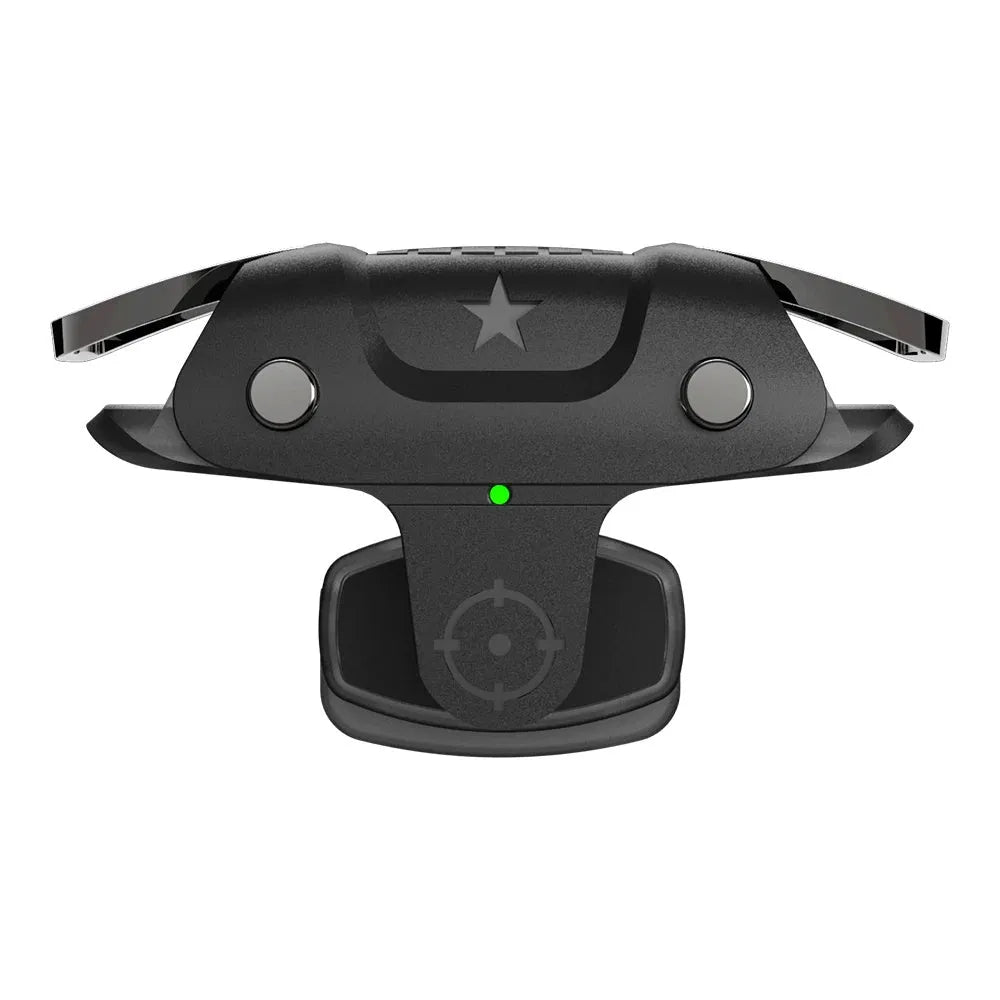 Black F5 mobile game controller showing compact dimensions for phone gaming