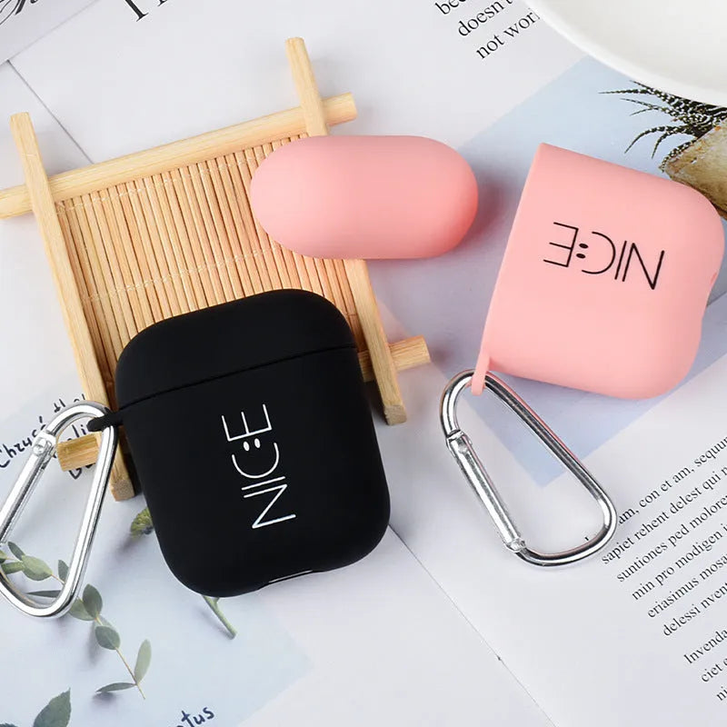 PC smartphone back cover for Apple iPhone AirPods cases in Black or Pink with decorative patterns
