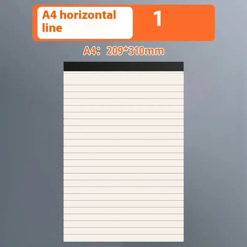 A4 A5 B5 writing pad notebook with tearable pages in blank, grid, and horizontal line styles