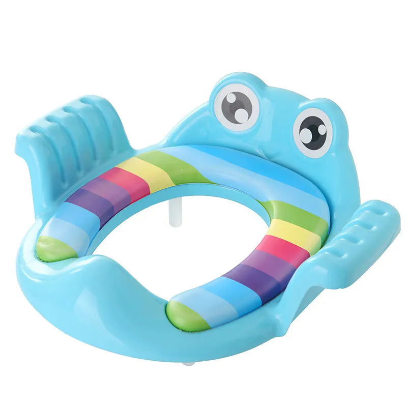 Baby children toilet seat in pink made from PP material with adjustable non-slip pads