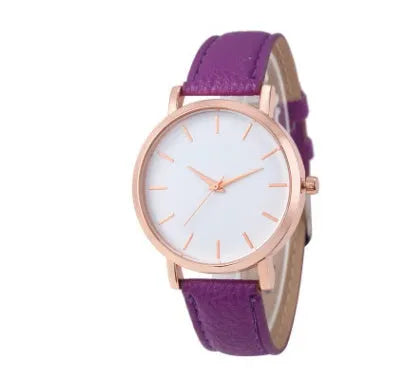 35.5mm square case quartz watch with PU leather strap in multiple colour options