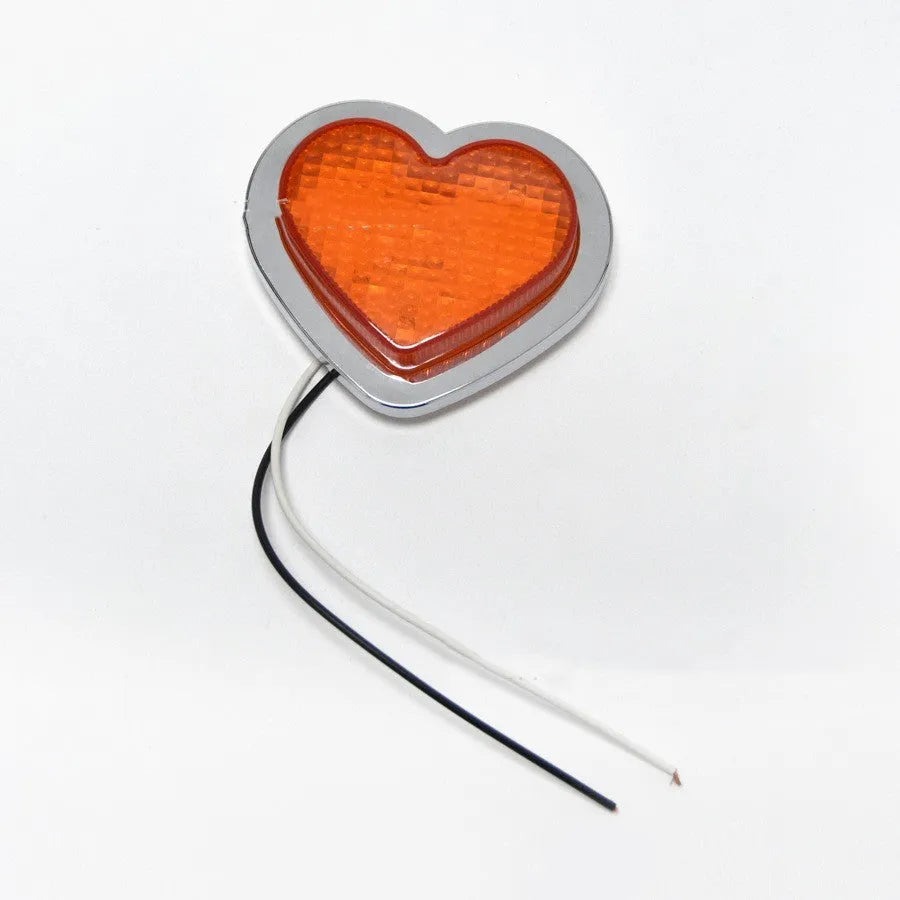 Heart-shaped 12V LED car sidelight in multiple colours for fender modification