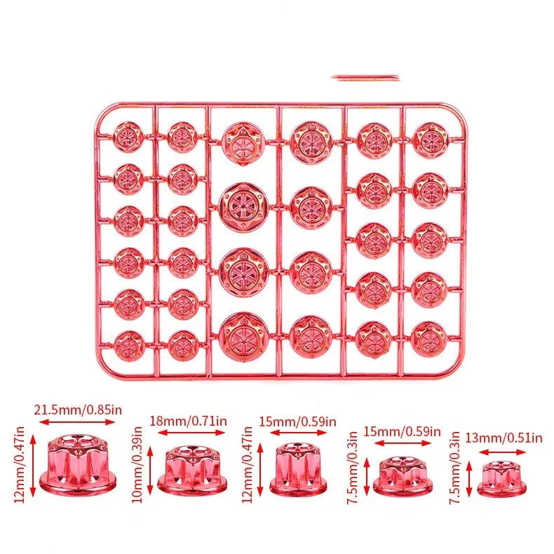 30-piece ABS plastic motorcycle screw cap set in eight colours for engine bolt hole protection