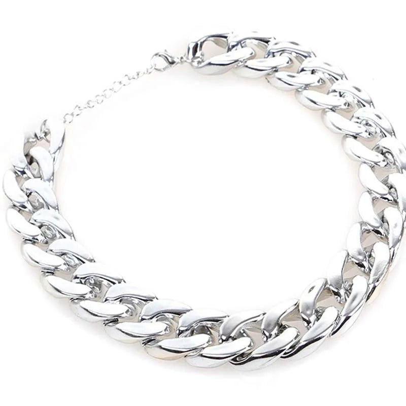 Adjustable metallic chain dog collar necklace for small medium dogs in gold, rose gold, or white.