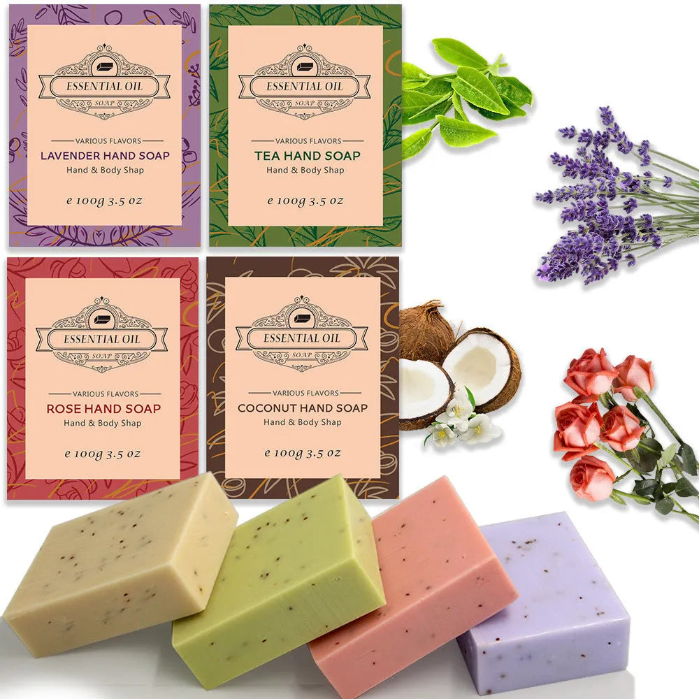 Handmade essential oil soap bar with frosted texture in 100g size