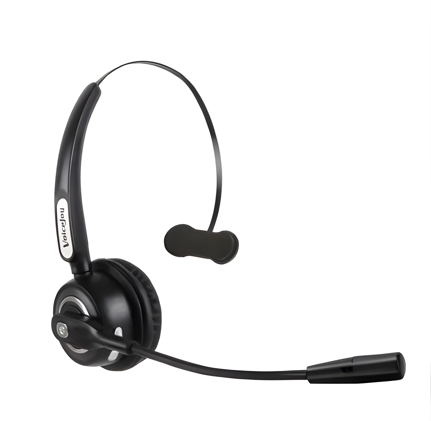 Bluetooth over-ear headset with microphone for truck drivers and office use with noise cancellation