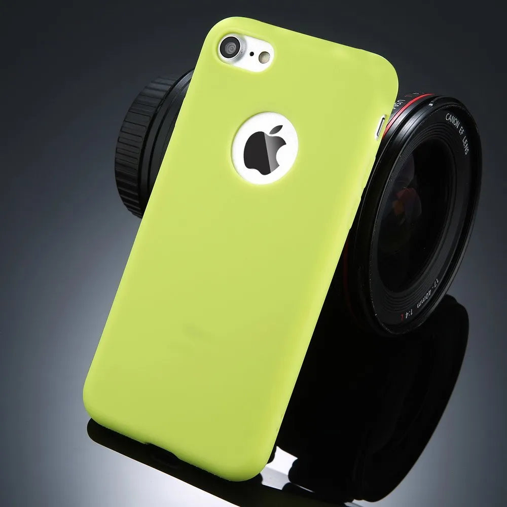 Candy colour soft silicon TPU iPhone case showing protection from scratches and shock