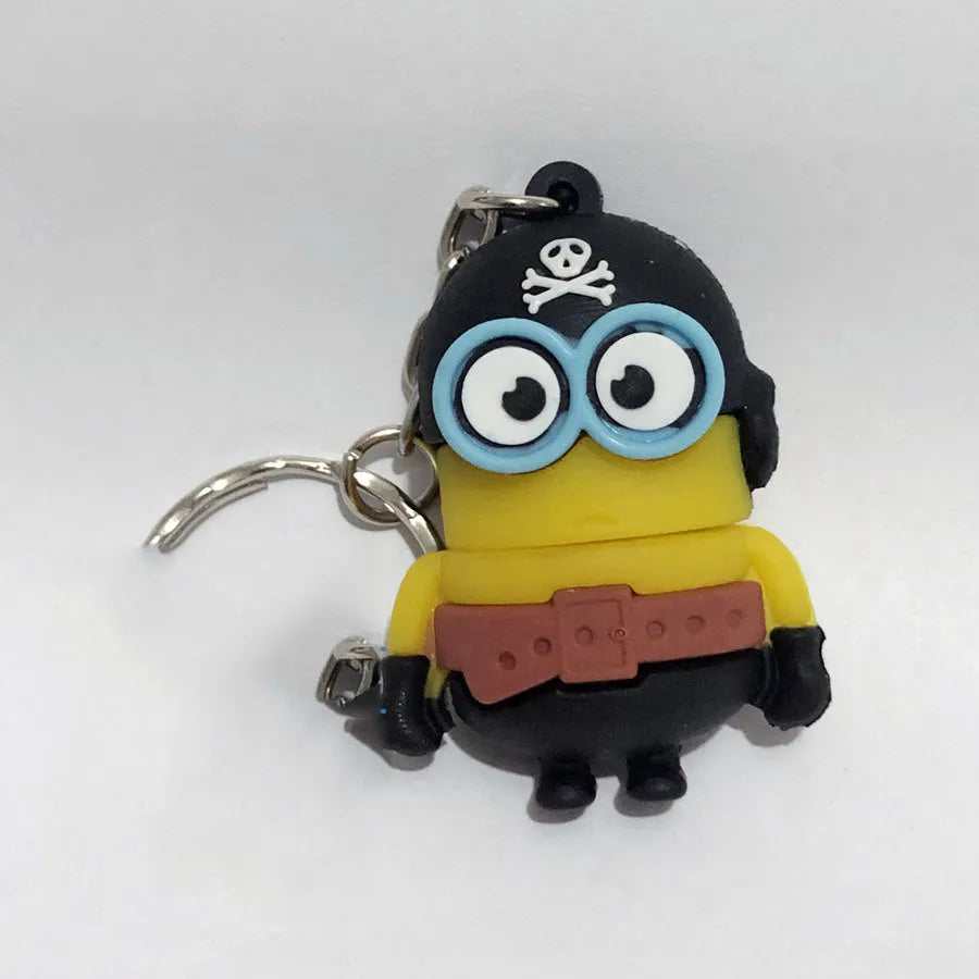 Halloween skeleton skull USB flash drive with chain attachment in PVC shell