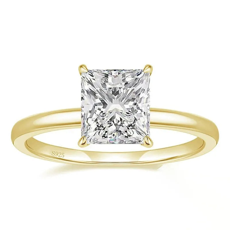 925 silver zirconium geometric women's ring in gold, rose gold, or silver colour on size chart