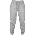 Men's cotton fleece casual trousers with drawstring waistband in loose fit pencil pant style