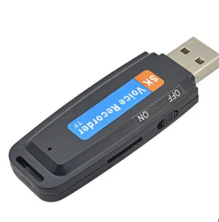 SK-001 creative card design USB flash drive in black or white with voice function