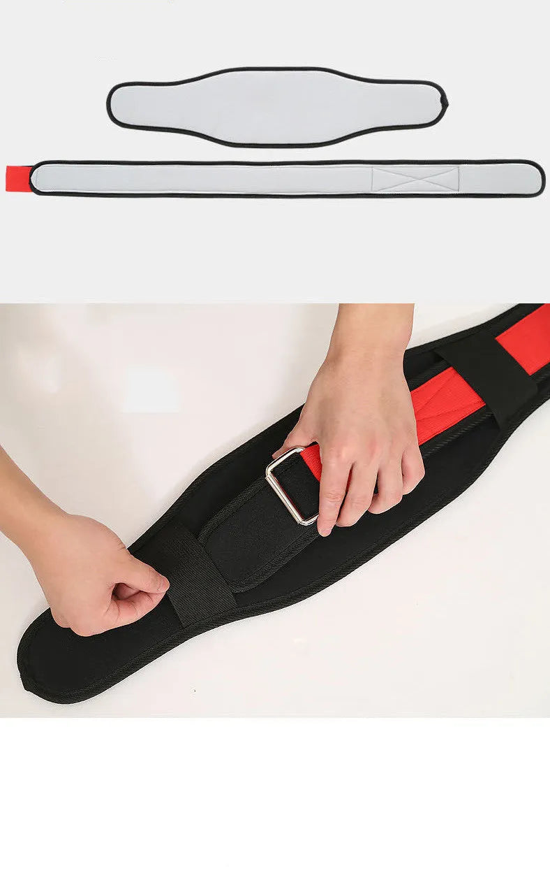 Nylon fitness weightlifting waistband for adults in black, red, and yellow colours