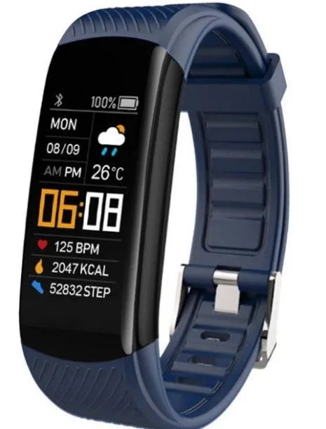 Adult sports silicone pedometer bracelet with 0.96-inch touch screen in multiple colour options