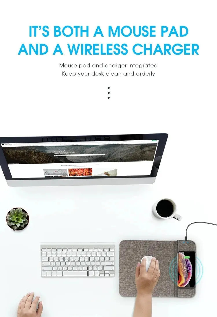 Foldable cloth wireless phone charging holder showing 10W fast charging capability