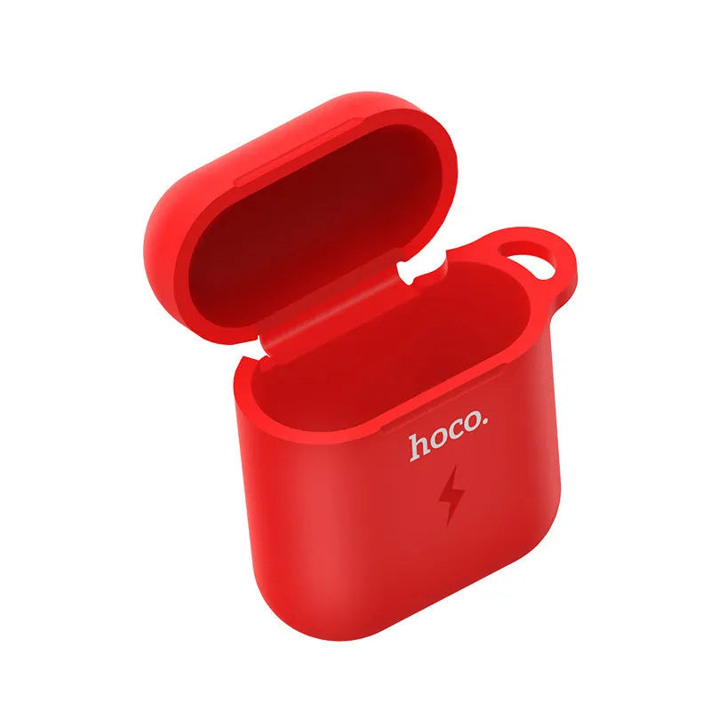 Black compatible silicone headphone case for AirPods with wireless charging support