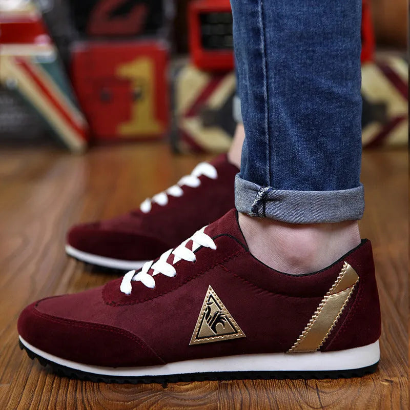 Rooster men's low-top casual shoes in artificial PU leather with rubber sole