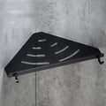 Black aluminium wall-mounted triangle bathroom shelf with double layer