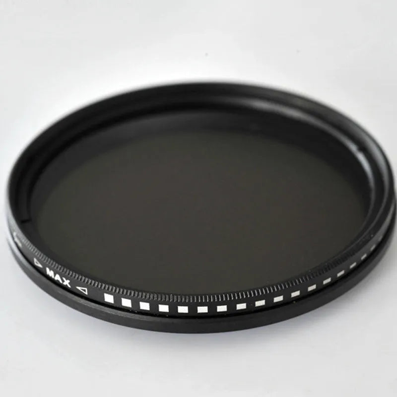 Adjustable multi-diameter camera ND filter kit with four grayscale filters for neutral density photography