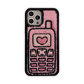 Pink towel embroidered TPU back cover case for iPhone on a table