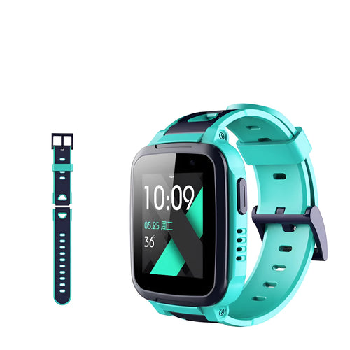 SE5 model children's phone watch with stainless steel wristband and touchscreen display