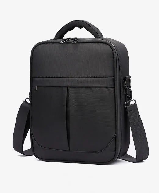 Black Oxford fabric men's messenger shoulder bag with dimensions 24cm x 11cm x 31cm