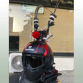 Purple gold crown with feather motorcycle helmet decoration in black with length options