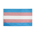 Transgender rainbow flag made of polyester fibre, size 90x150cm, displayed flat