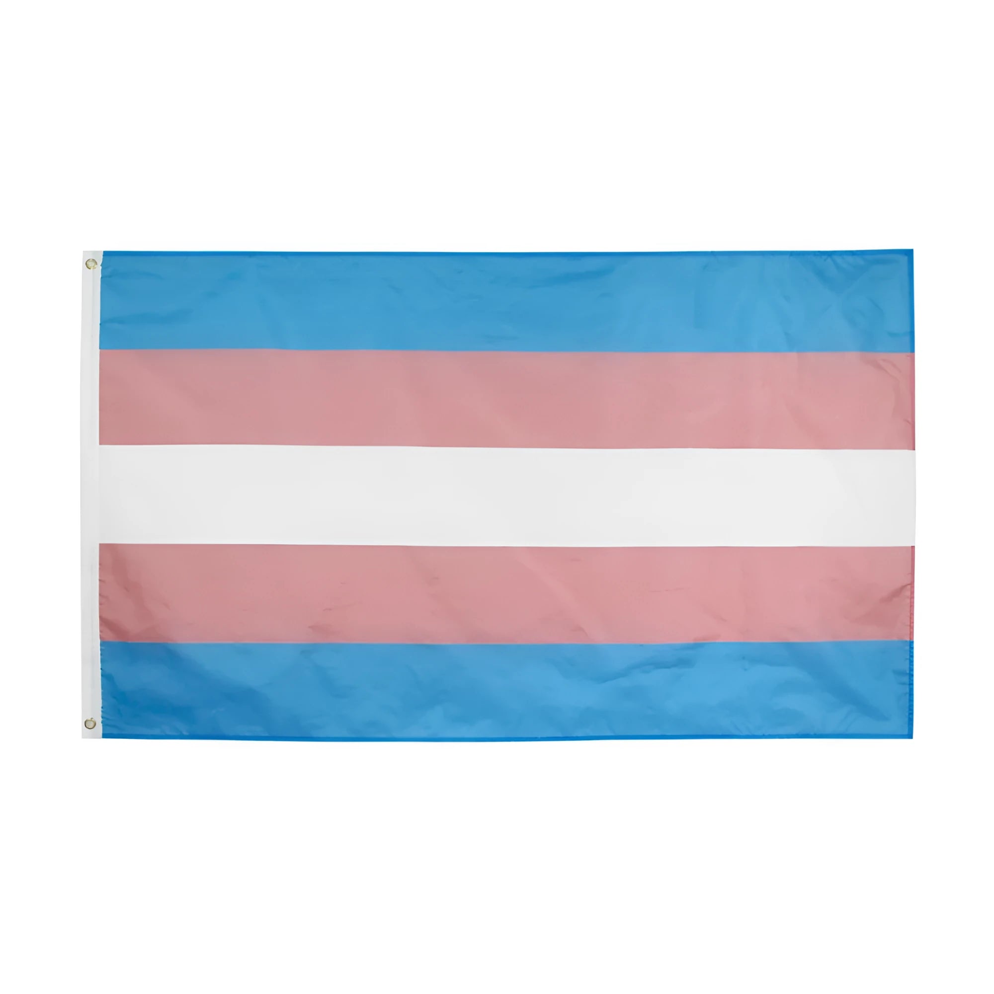 Transgender rainbow flag made of polyester fibre, size 90x150cm, displayed flat