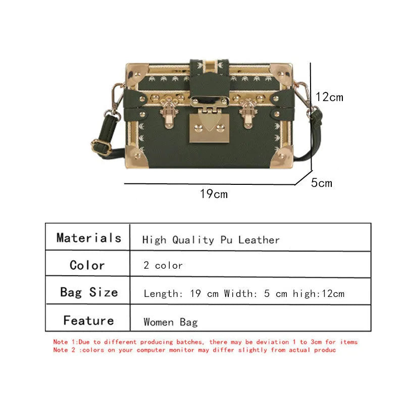 Women's black hard case shoulder bag with flap closure and single strap
