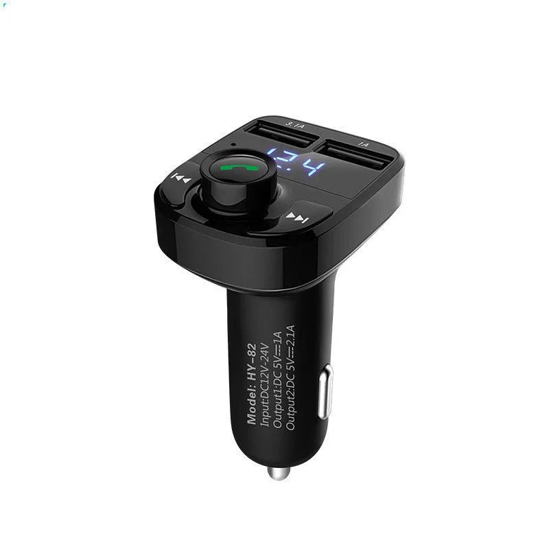 HY82 car MP3 Bluetooth FM transmitter with USB charging ports for cigarette lighter installation