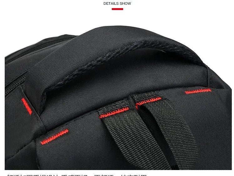 Oxford fabric school backpack with reinforced straps and side pockets available in blue green red grey and orange for teenagers