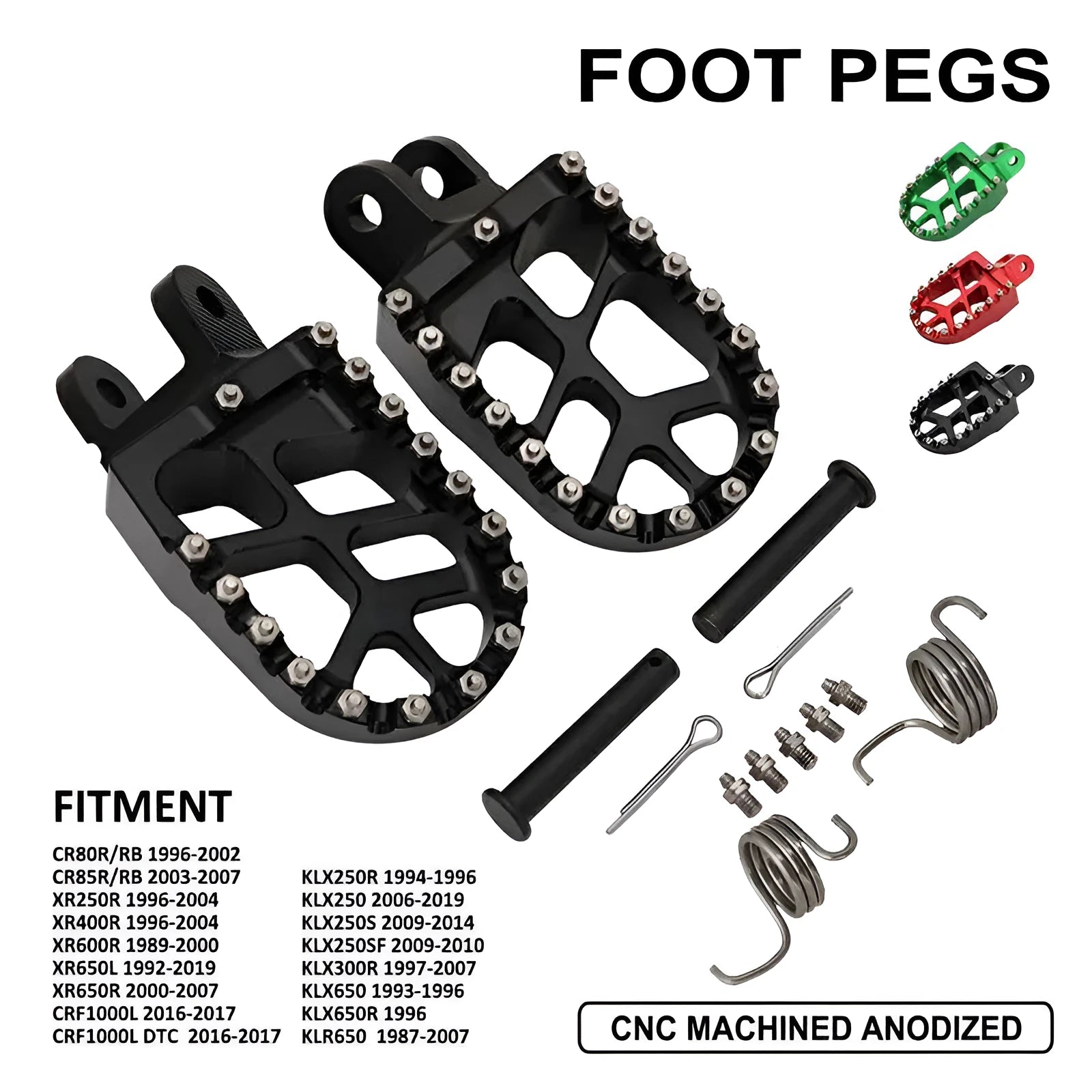 CNC aluminium alloy foot pedal for off-road motorcycle modification in black finish