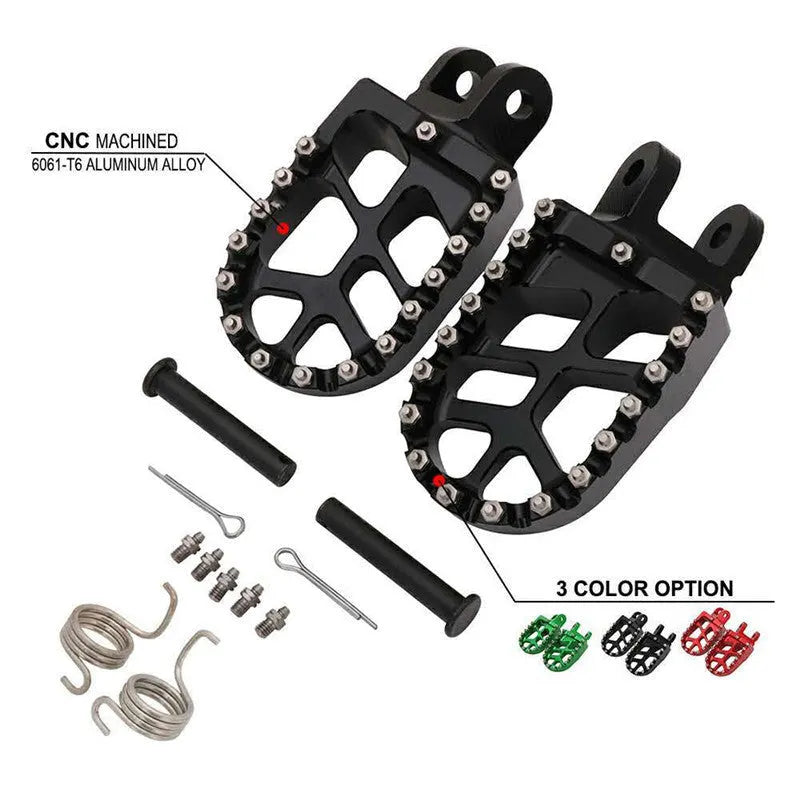 CNC aluminium alloy foot pedal for off-road motorcycle modification in black finish