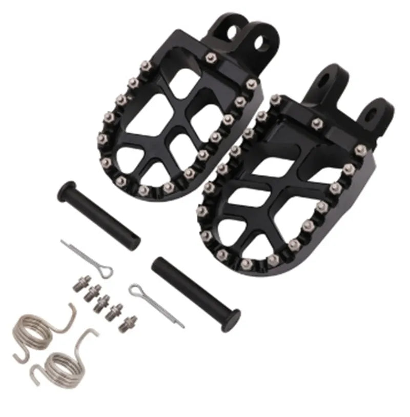 CNC aluminium alloy foot pedal for off-road motorcycle modification in black finish