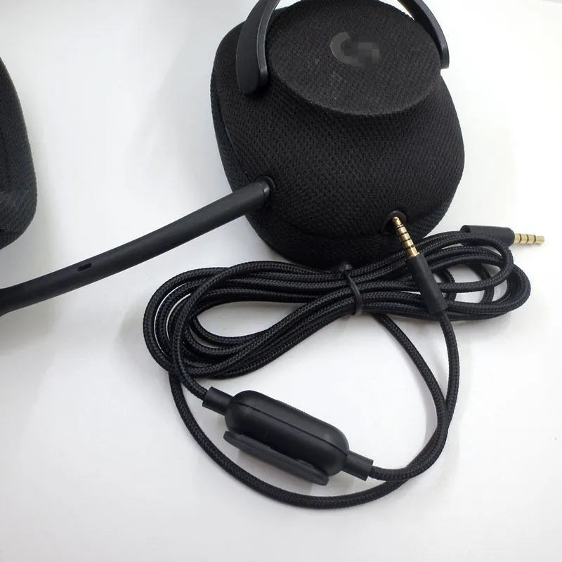Black universal game headset replacement audio cable with bare copper wire and oxygen-free copper construction