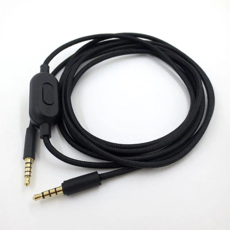 Black universal game headset replacement audio cable with bare copper wire and oxygen-free copper construction