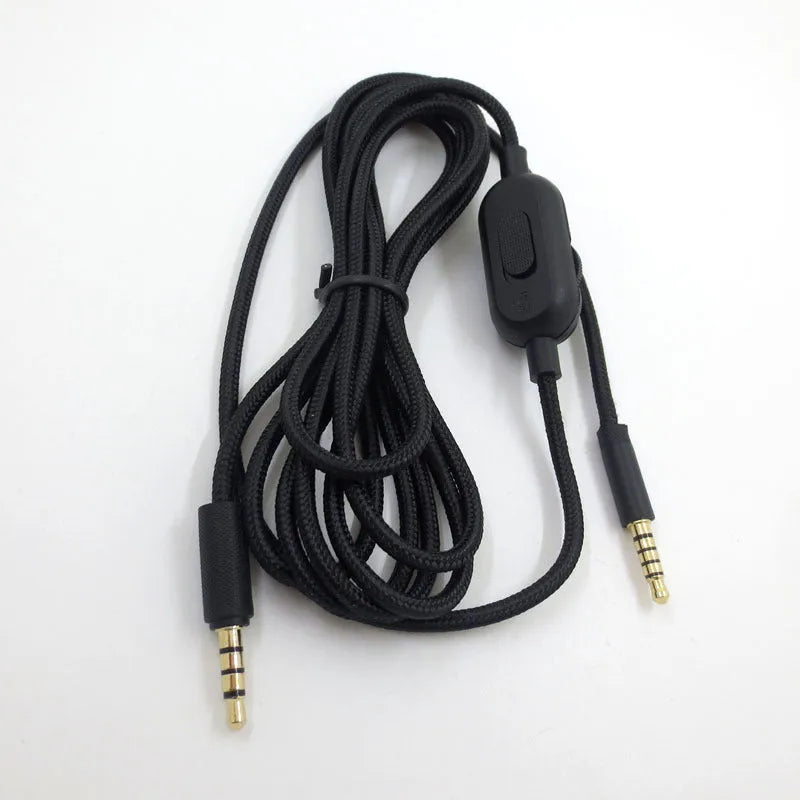 Black universal game headset replacement audio cable with bare copper wire and oxygen-free copper construction