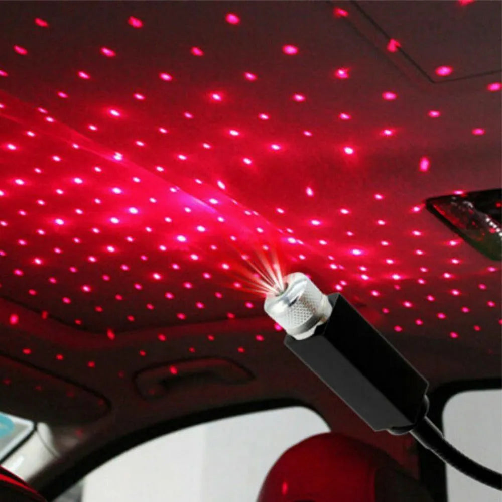 3W LED car interior starlight ceiling lamp with voice control, USB powered, green purple red colours