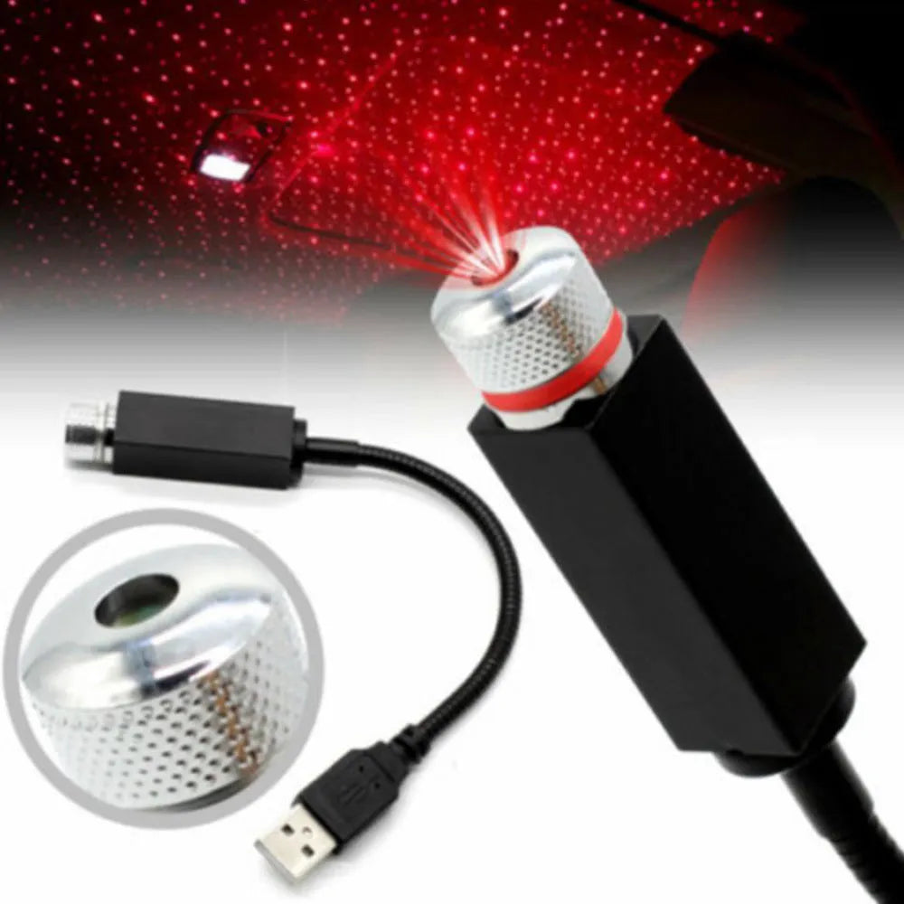 3W LED car interior starlight ceiling lamp with voice control, USB powered, green purple red colours