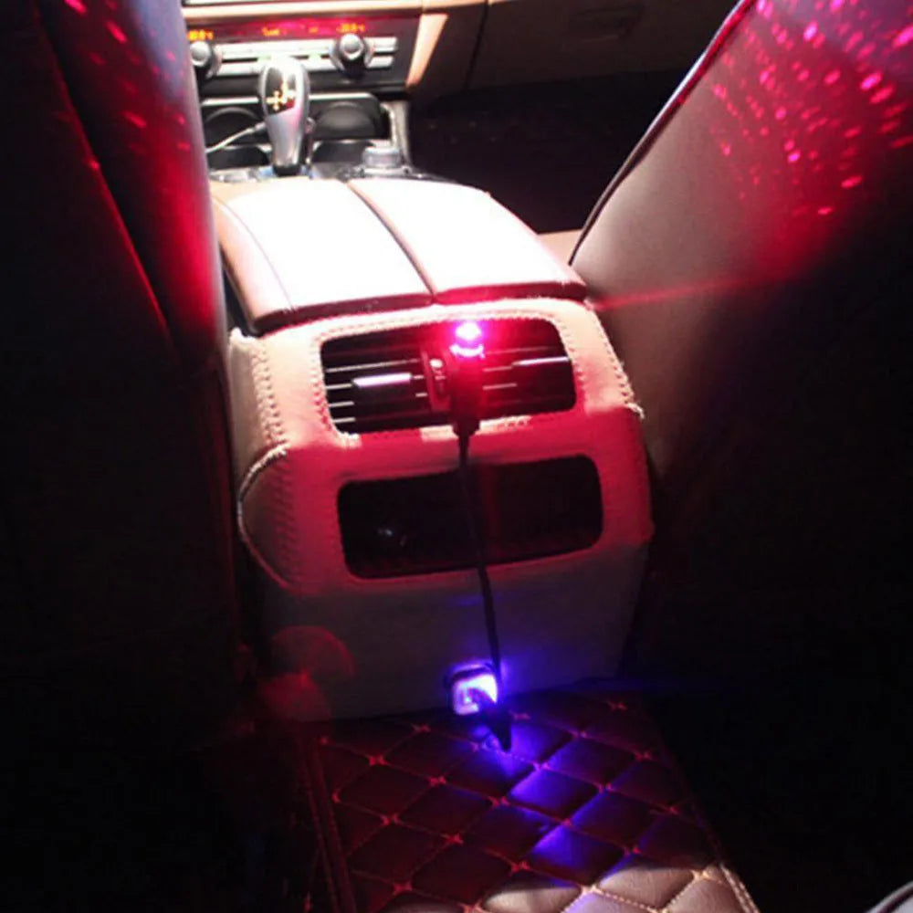 3W LED car interior starlight ceiling lamp with voice control, USB powered, green purple red colours