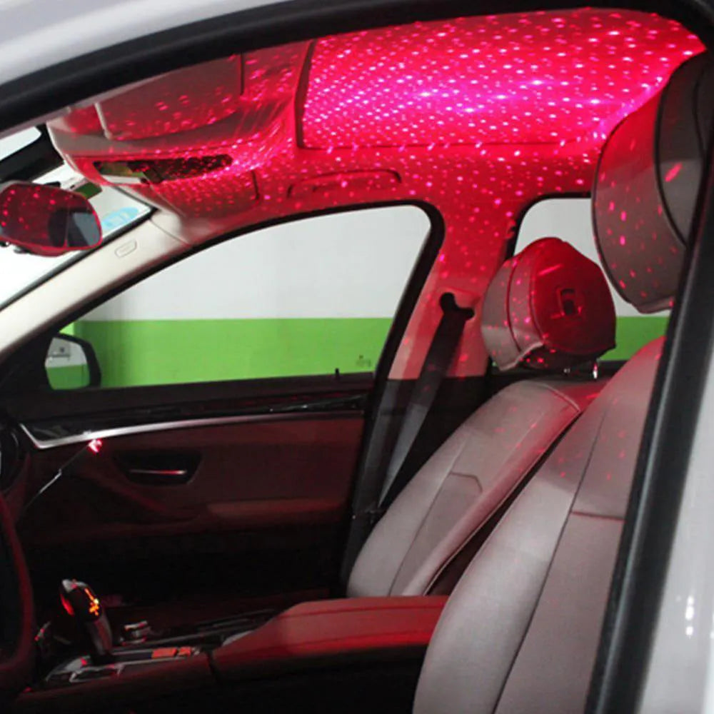 3W LED car interior starlight ceiling lamp with voice control, USB powered, green purple red colours