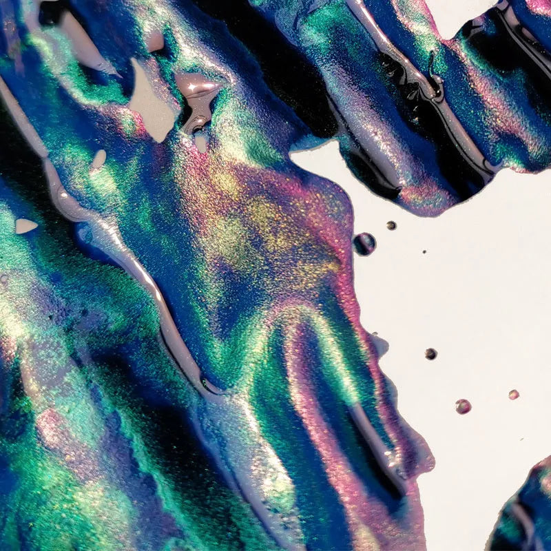 MEMORY-0420 gradient fountain pen ink with gold powder sheen in Red Tide and Truffle colours