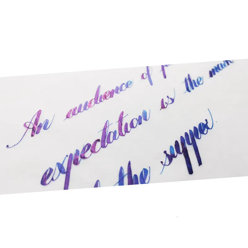 MEMORY-0420 gradient fountain pen ink with gold powder sheen in Red Tide and Truffle colours