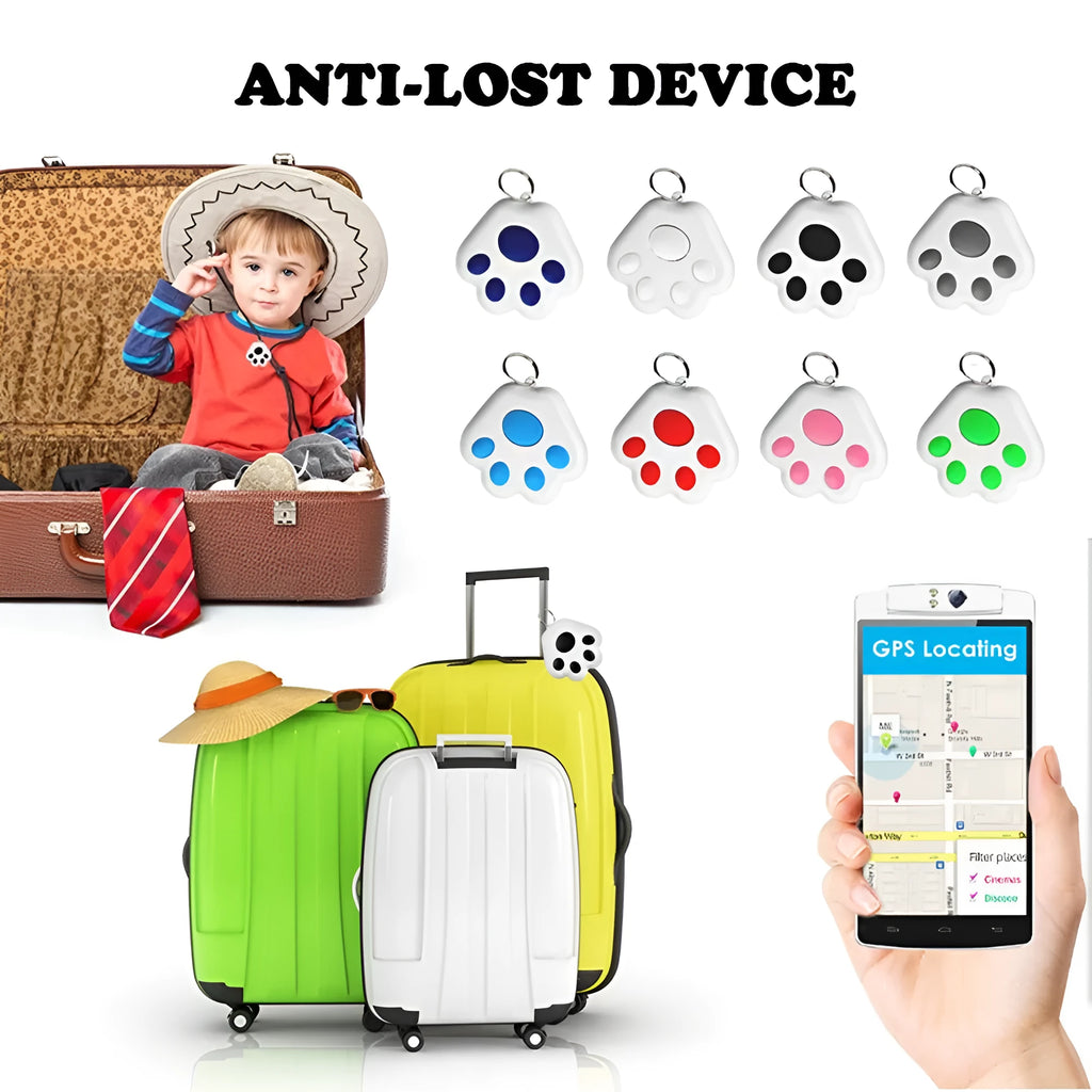 Bluetooth anti-lost tracking device in dog paw shape with pendant attachment
