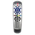 Black DISH Network Flat 20.1 universal remote control for satellite TV receivers.