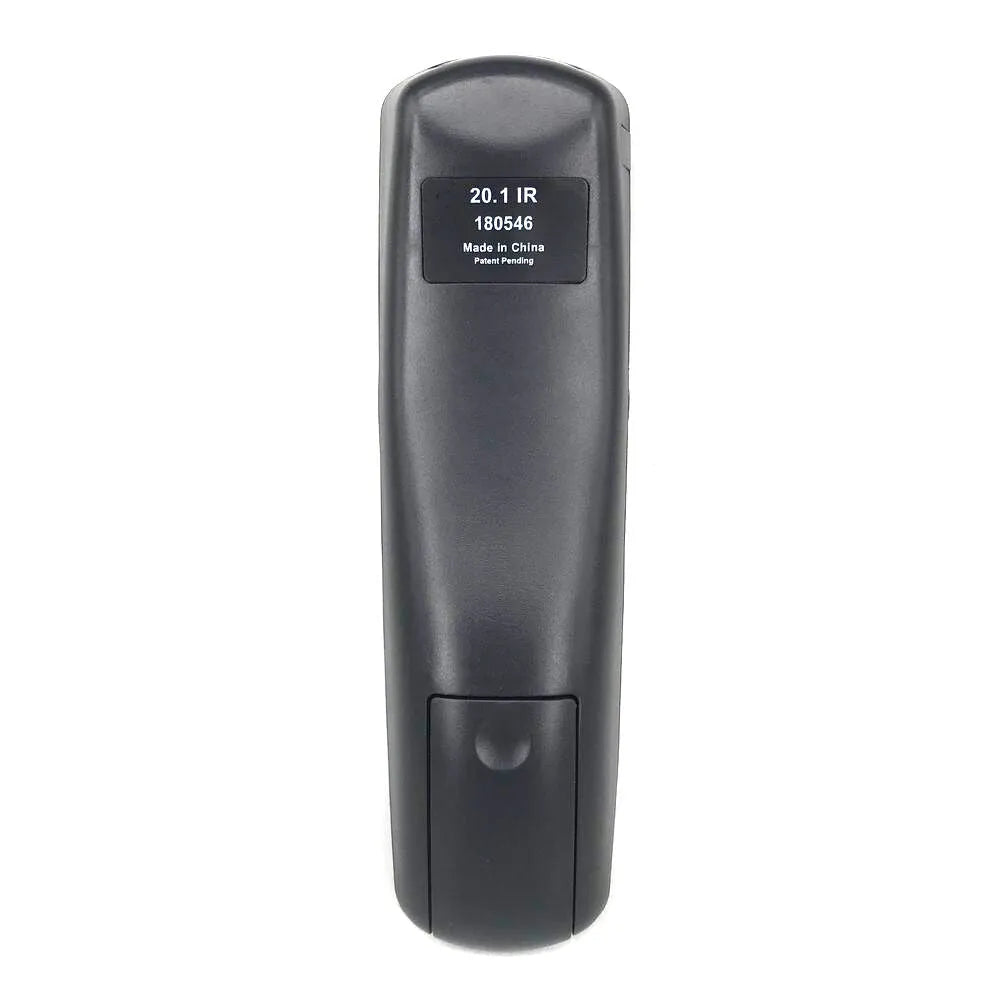 Black DISH Network Flat 20.1 universal remote control for satellite TV receivers.
